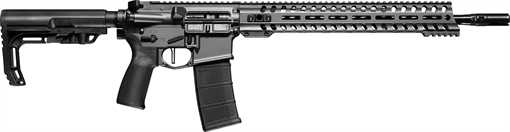 Picture of Patriot Ordnance Factory Minuteman Direct Impingement *CA Compliant 5.56x45mm NATO 16.50" 10+1 Tungsten Rec/14.5" M-Lok Handguard Black Nitride Barrel Black Polymer 6 Position MFT Stock & Grip 01649