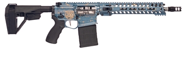 Picture of Patriot Ordnance Factory 02552 Rogue 250th Anniversary Limited Edition 308 Win 20+1 12.50" Match Grade Barrel, America 250 Cerakote Aluminum Receiver w/Picatinny Rail, M-LOK Handguard, Black Polymer S