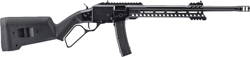 Picture of Patriot Ordnance Factory Tombstone, Lever Action Rifle, 9MM, 16.5" Barrel, Threaded 1/2x28, Muzzle Brake, Anodized Finish, Black, 10.5" Free Float MLOK Handguard, XS Ghost Ring Sight, Magpul SGA Stock, 10 Rounds, 1 Magazine 1917 01917