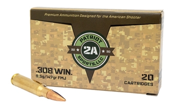 Picture of PATRIOT SPORTS LLC 308 Win 147gr Full Metal Jacket 20 Per Box/50 Case P308147F
