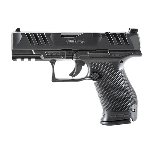 Picture of Walther Arms PDP Compact Frame 9mm Luger 10+1 4" Black Steel Barrel, Black Optic Ready/Serrated Steel Slide, Black Polymer Frame w/Picatinny Rail, Textured Polymer Grip, Ambidextrous 2854686