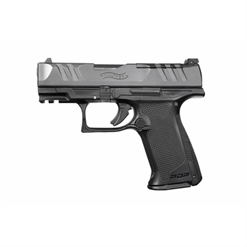 Picture of Walther Arms PDP F-Series 9mm Luger 15+1 3.50" Black Steel Barrel, Black Optic Ready/Serrated Slide, Black Polymer Frame w/Picatinny Rail, Black Performance Duty Texture Grips, Ambidextrous 2849313