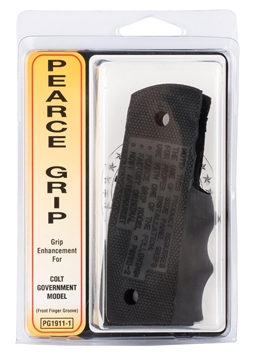 Picture of Pearce Grip Finger Groove Insert FG Black Rubber for 1911 Government PG19111