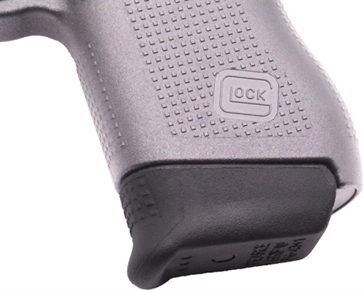Picture of Pearce Grip Magazine Extension made of Polymer with Black Finish & 3/4" Gripping Surface for Glock 43 (Adds 1rd) PG43+1