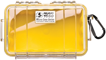 Picture of Pelican Micro Case Yellow/Clear Polycarbonate 7.99" Long 1050027100