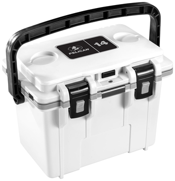 Picture of PELICAN COOLERS IM 14 QUART WHITE/GRAY W/DRY STORAGE 14Q1WHTGRY 14Q-1-WHTGRY