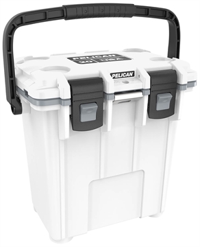 Picture of Pelican Elite Cooler, White/Gray, 20 Quarts, Molded-In Tie Downs, Integrated Cup Holders 20Q-1-WHTGRY