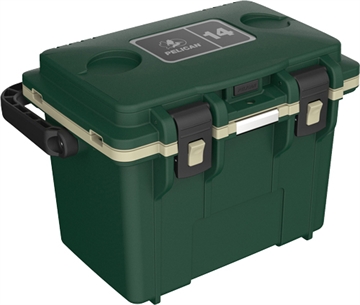 Picture of PELICAN COOLERS IM 14 QUART HUNTER GREEN/TAN DRY STORAGE 14Q1HGRTAN