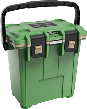 Picture of PELICAN COOLERS IM 20 QUART HUNTER GREEN/TAN LEG CUT OUT 20-15-HGRTAN