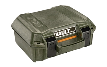 Picture of Pelican V100C, Vault Small Handgun Case, With Foam, Olive Drab Green, 12.28" x 12.03" x 5.16" VCV100-0020-ODG