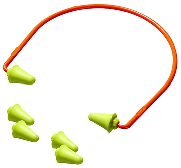 Picture of Peltor 97065 Sport Banded Earplugs Foam 28 dB Behind The Head Yellow Buds with Orange Band Adult 1 Pair 97065 97065-00001