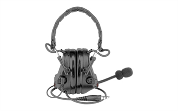 Picture of 3M/Peltor ComTac V, Electronic Earmuff, Headband, Foldable, Single Lead, Standard Dynamic Mic, NATO Wiring, Black Color MT20H682FB-47 SV