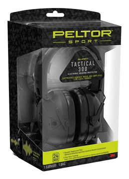Picture of Peltor  Sport Tactical 300 24 dB Over the Head Black Adult 1 Pair  TAC300-OTH