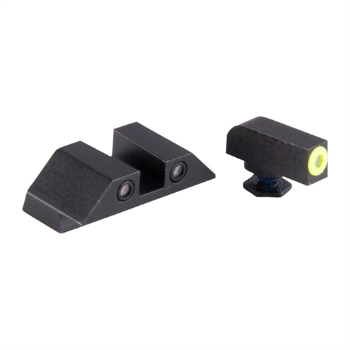 Picture of Night Fision GLOCK 17/19/33/46 YELLOW FRONT & BLACK SQUARE NOTCH REAR GLK-001-003-YGZG