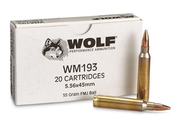 Picture of WOLF GOLD AMO 5.56 NATO 55GR COPPER FMJ BRASS CASE 20-RD BOX (50 BOXES PER CASE) GWM193