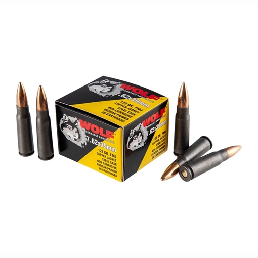 Picture of Wolf 7.62X39MM 122GR FMJ COPPER CASE 20/BOX 762WCFMJ