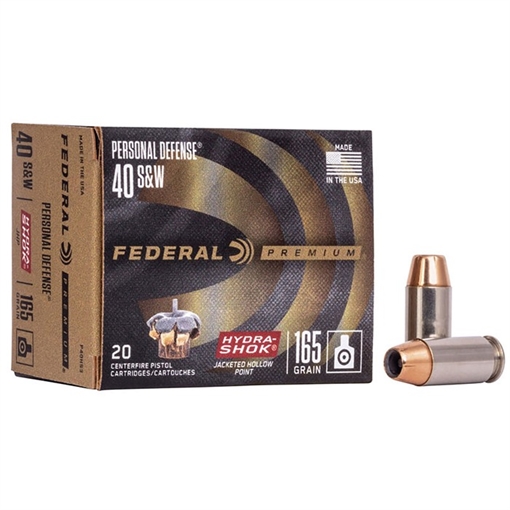 Picture of Federal Premium Personal Defense 40S&W 165gr Hydra-Shok Jacketed Hollow Point 20 Per Box/25 Case P40HS3