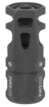 Picture of Phase 5 Weapon Systems FATman Hex Brake Black Parkerized Steel with 1/2"-36 tpi Threads & 3" OAL for 9mm, 7.62x39mm, 6.8mm AR-Platform FATMAN9MM
