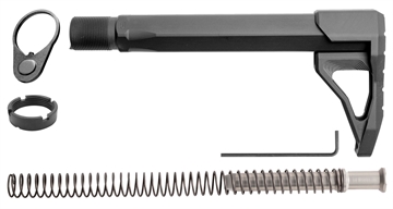 Picture of Phase 5 Weapon Systems Rifle Mini Stock Assembly Black Aluminum for AR15/AR10 RMSA