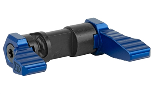 Picture of Phase 5 Weapon Systems Ambidextrous 90-Degree Safety Selector, Blue Anodized Finish, Levers are Machined from 6061-T6 Billet Aluminum, Central Core is Machined from Carbon Steel SAFE90-BLUE