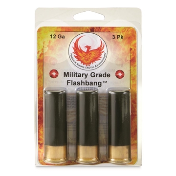 Picture of Phoenix Rising Military Grade Flash Bang Shotshells 12ga 2-3/4" 180 plus Decibel White Blast 3/ct PR-FLASH BANG