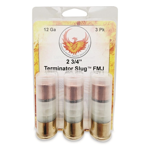 Picture of Phoenix Rising Terminator Slug Shotshell 12ga 2-3/4" 515gr FMJ Slug 1520fps 5/ct PR-TERMINATOR FMJ