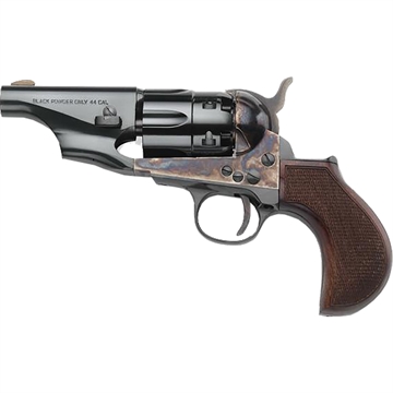 Picture of Pietta Pietta 1860 Snub Nose Revolver 44 cal. 3 in. Case Hardnened Blue Checkered Wood PF51CHLG44212CW