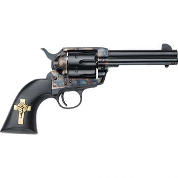 Picture of EMF DEX CATTLEBRAND SA REV 45 LC 4 3/4 INCH NICKEL ENGRAVED ULTA BLK VARNWOO GRIP GW45NECB434NMUB HF45HOG434NM