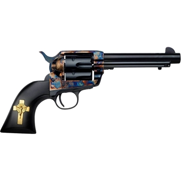 Picture of Pietta Pietta 1873 Hand of God Revolver 9mm 5.5 in. Black Walnut Grip w/Cross HF9HOG512NM