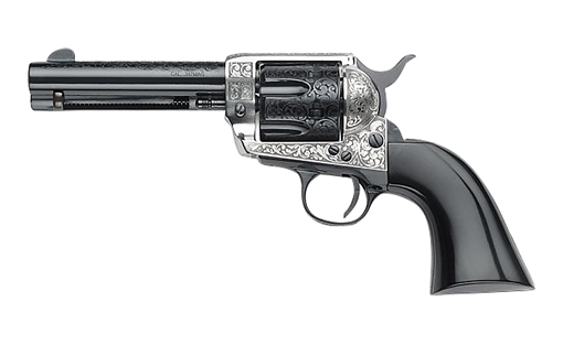 Picture of EMF THE GAMBLERS ROYALE HGR 357 MAG 4 3/4 INCH OLD SILVER/BLUE/ENGRAVED ULTRA BLACK GRIPS` GW357GR434NMUB