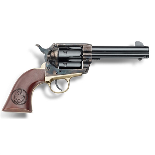 Picture of EMF US MARSHAL 45 LC SA HGR 4 3/4" CASEHARDENED BLUE BRASS B/ST/G LSR ENG GRIP WALNUT HF45CHBR434NMUS