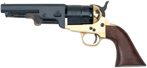 Picture of Pietta 1851 Sheriff 44 Cal 5.50" 6rd Shot Brass Frame, Blued Cylinder, Blued Octagon Barrel, Walnut Grip PF51BR44512