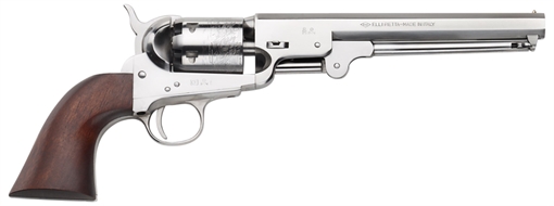 Picture of Pietta 1851 Navy "Old Silver" 36 Cal 7.50" 6rd Old Silver Frame, & Octagon Barrel, Walnut Grip PF51OS36712