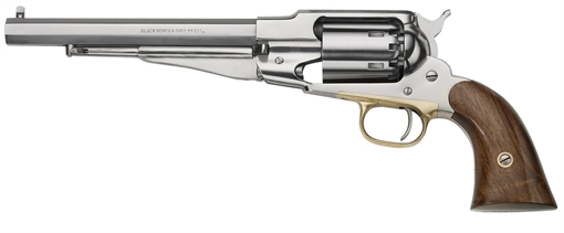 Picture of Pietta 1858 Remington Army 44 Cal 8" 6rd Stainless Steel Frame, Cylinder & Octagon Barrel, Walnut Grip, Brass Trigger Guard PF58SS448