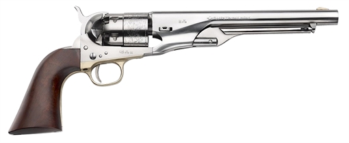 Picture of Pietta 1860 Army "Old Silver" 44 Cal 8" 6rd Old Silver Steel Frame, Cylinder & Round Barrel w/Walnut Grip PF60OS448