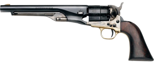 Picture of Pietta 1860 Old West 44 Cal 8" 6rd Blued & Engraved Cylinder, Blued Steel Barrel, Wood Grip PF60OWS448