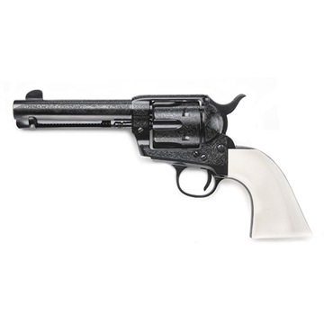 Picture of Pietta Pietta 1873 GWII The Shootist Revolver 45 LC 4.75 in. Laser Engraved Blue Ultra Ivory GW45LEB434NMUI