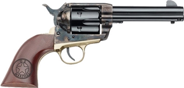 Picture of Pietta 1873 Great Western II U.S. Marshal 357 Mag 6rd 4.75" Blued Steel Barrel & Cylinder, Color Case Hardened Steel Frame, Walnut w/Engraved US Marshal's Badge Grip, Exposed Hammer HF357CHBR434NMUS