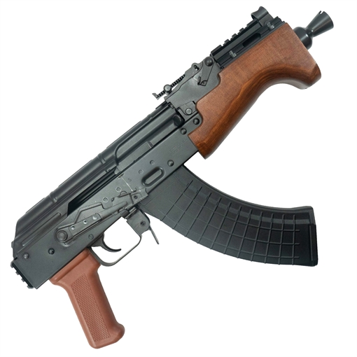 Picture of PIONEER ARMS ARMS 7IN MICRO HELLPUP CLASSIC PRO AK PISTOL IN 7.62X39 ORANGE POLYMER GRIP WOOD HANDGUARD PICATINNY TOP RAIL REAR TRUNNION PICATINNY RAIL BRACE READY SHORT KRINKOV STYLE MUZZLE DEVICE 30RD AK0031-K-PRO-W AK0031-K-PRO-W AK0031KPROW
