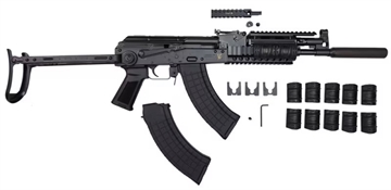 Picture of PIONEER ARMS GROM 7.62X39 FT QUAD RAIL UF STOCK FAUX SUPRRESSOR POL-AK-GROM-FT-UF-R POLAKGROMFTUFR