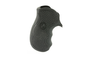 Picture of Pachmayr Diamond Pro Grip Diamond Checkering Black Rubber with Finger Grooves for Ruger LCR 02482