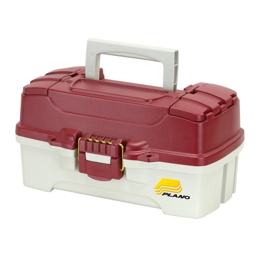 Picture of Plano 1 Tray Tackle Box W/ Dual Top Access Red Metallic/Off White 620106 024099662017