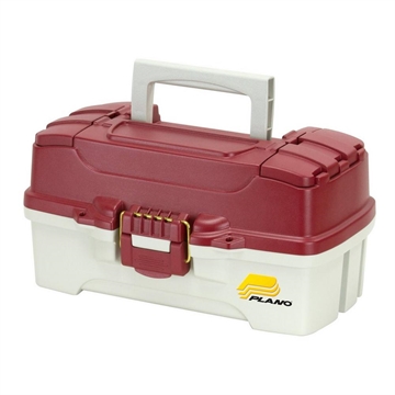 Picture of Plano 1 Tray Tackle Box W/ Dual Top Access Red Metallic/Off White 620106 024099662017