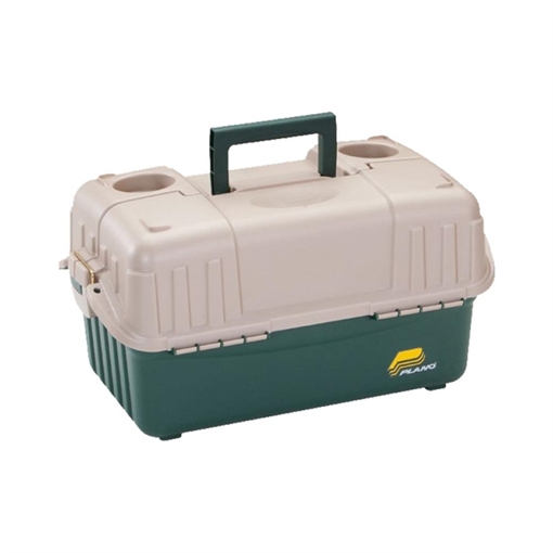Picture of PLANO HIP ROOF TACKLE BOX W/ 6 TRAYS, GREEN / SANDSTONE 861600