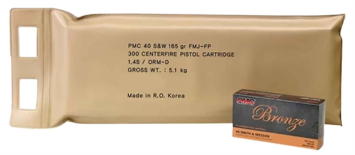 Picture of PMC Bronze Battle Pack .40 S&W Handgun Ammo - 165 Grain | FMJ-FP | 300rd Battle Pack 40D-BP 40DBP
