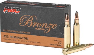 Picture of PMC Ammunition Bronze, 223 Remington, 55 Grain, Soft Point, 20 Round Box 223SP