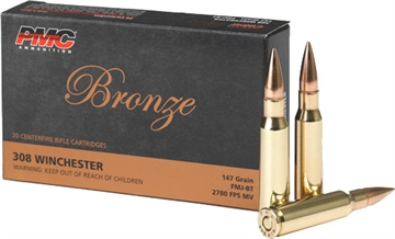 Picture of PMC Ammunition Bronze, 308 Winchester, 147 Grain, Full Metal Jacket, 20 Round Box 308B