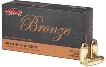 Picture of PMC Ammunition Bronze, 40S&W, 165 Grain, Full Metal Jacket, 50 Round Box 40D