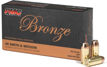 Picture of PMC Ammunition Bronze, 40S&W, 165 Grain, Jacketed Hollow Point, 50 Round Box 40B