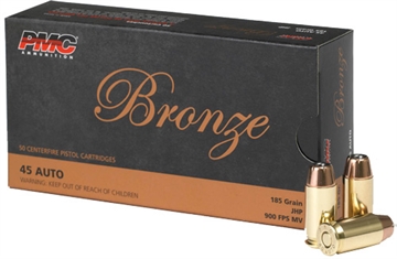 Picture of PMC Ammunition Bronze, 45ACP, 185 Grain, Jacketed Hollow Point, 50 Round Box 45B